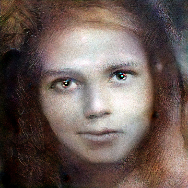 A synthetic human face generated by a neural network